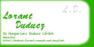 lorant duducz business card
